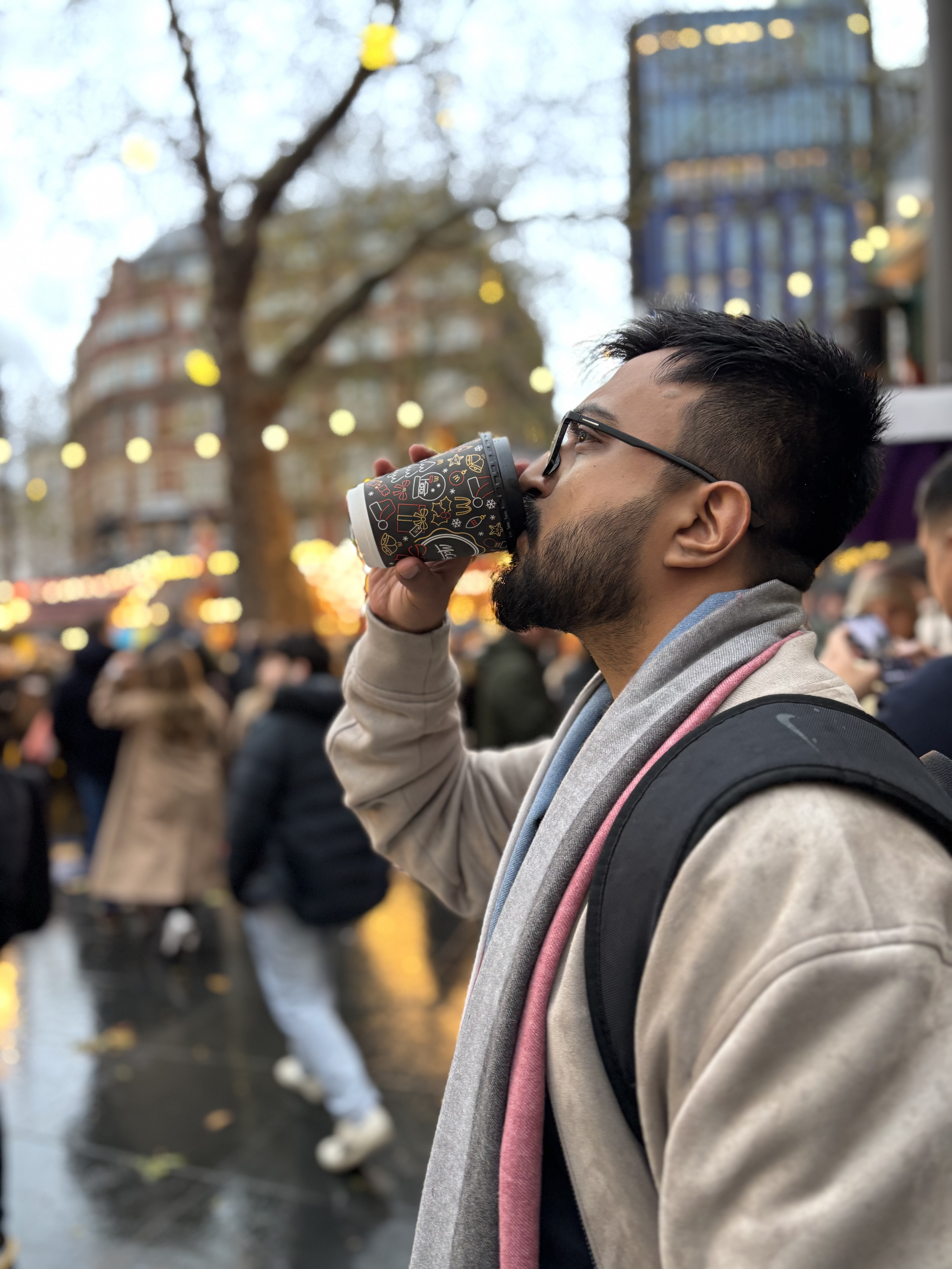 Ronak Rathod enjoying coffee in London